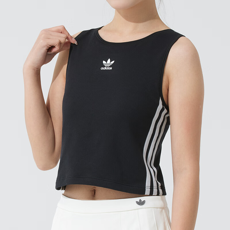 Adidas Originals Футболка-майка с тремя полосками Women's Black — фото 3