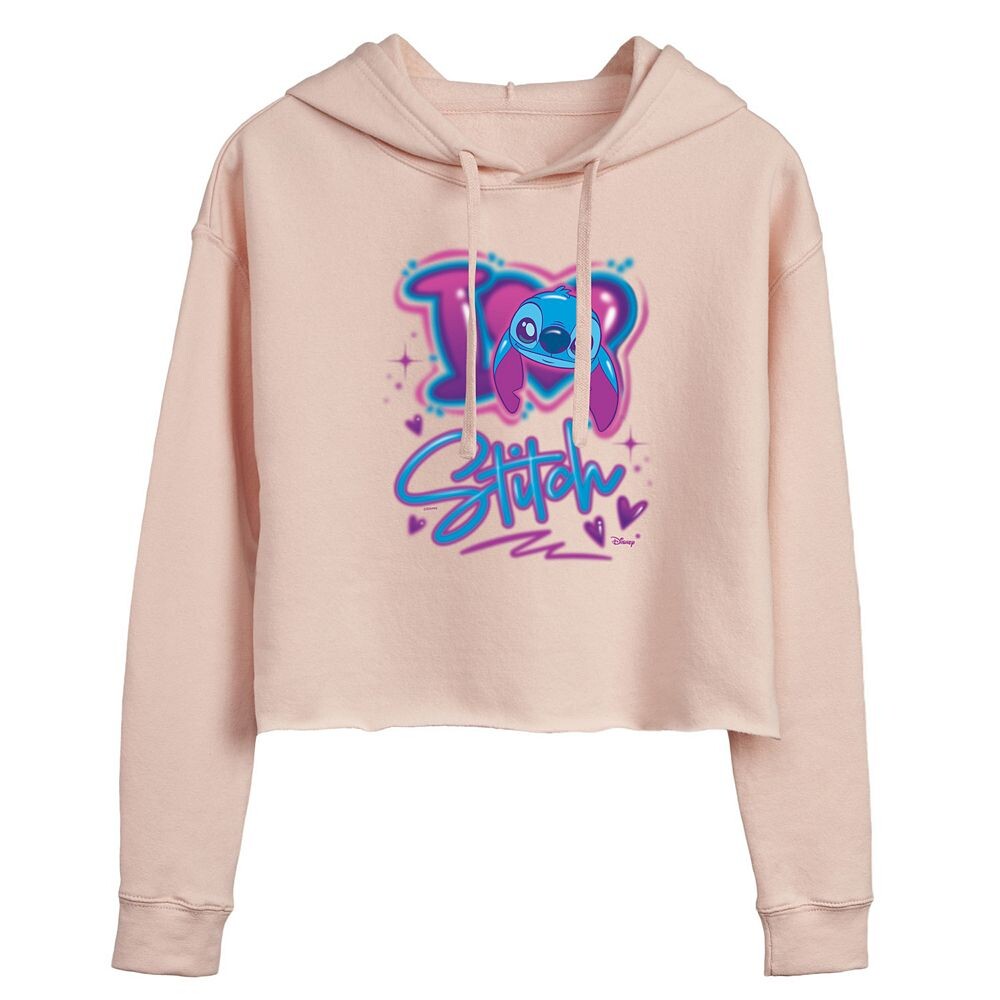 

Укороченное худи I Love Stitch для детей Disney's Lilo & Stitch Licensed Character, розовый