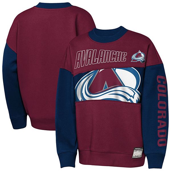 

Толстовка youth burgundy/navy colorado avalanche impact player Outerstuff