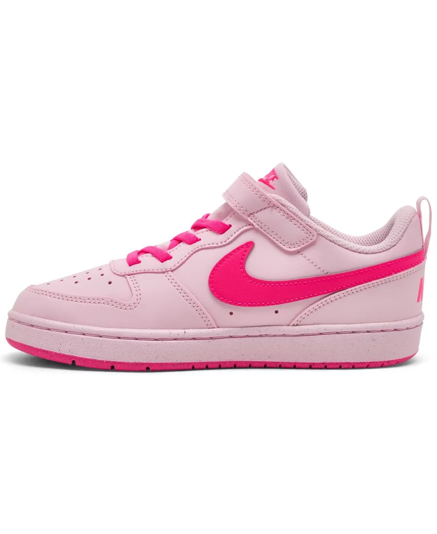 Детские повседневные кроссовки Little Kids Court Borough Low Recraft с застежкой-ремешком от Finish Line Nike, розовый — фото 3