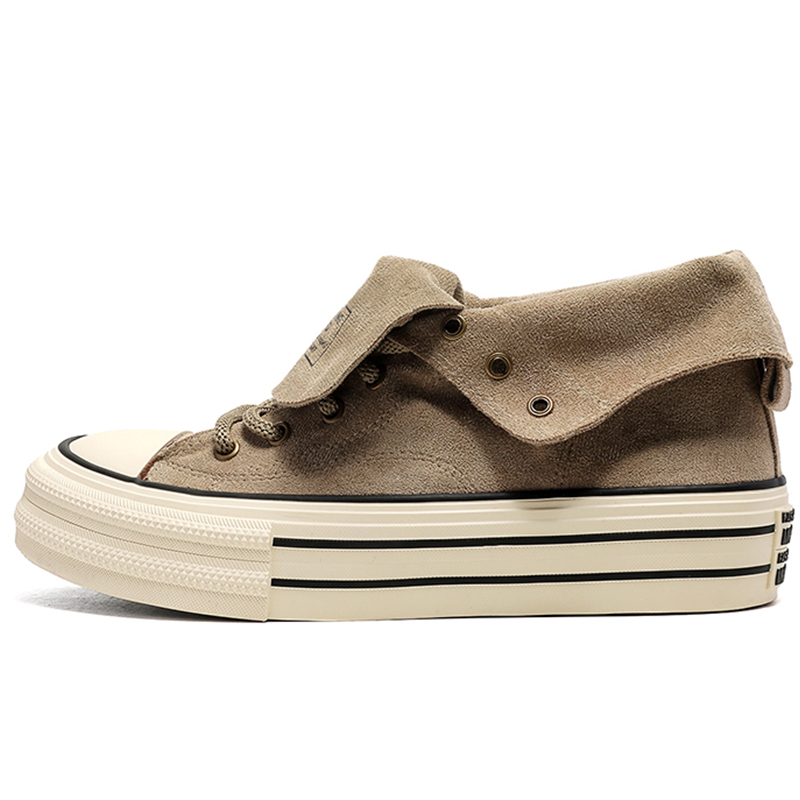 

URBAN AUTHENTIC Кроссовки для скейтбординга мужские с противоскользящим покрытием, устойчивые к истиранию, легкие, высокие, хаки, цвет Khaki
