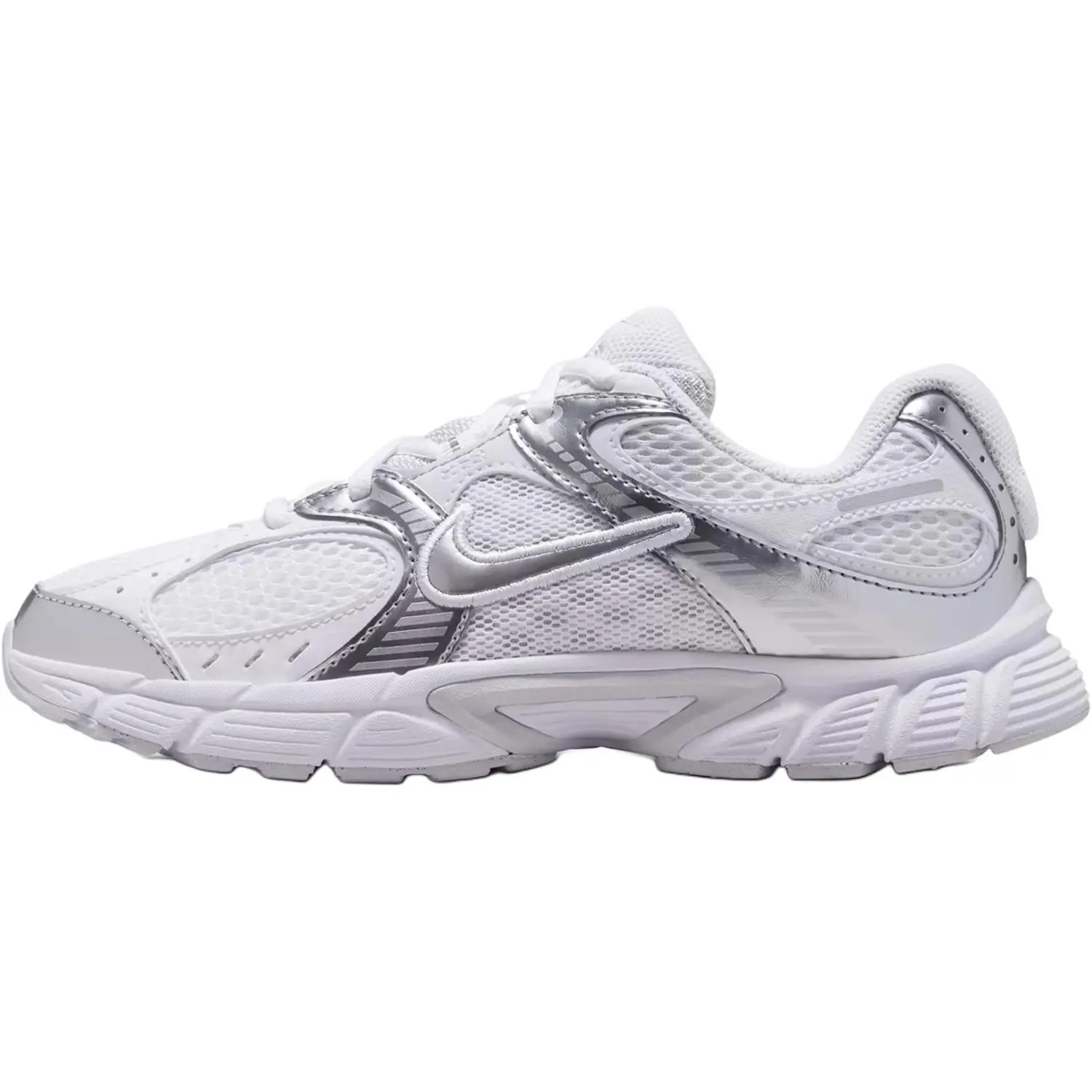 

Nike Кроссовки для бега V5 RNR с низким верхом, устойчивые к истиранию, белые, серебристые, для подростков