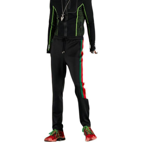 Брюки neoprene track pants with print 'black' Gucci, черный — фото 3