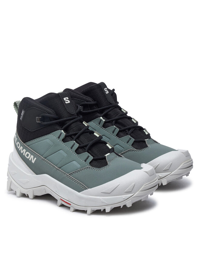 Треккинговые кроссовки Crosstrak Waterproof L47570400 Salomon, зеленый — фото 2