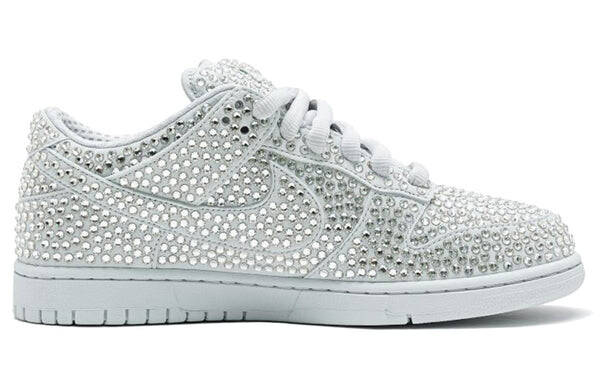 Кроссовки x кактусовый блошиный рынок x swarovski dunk low Nike, белый — фото 2