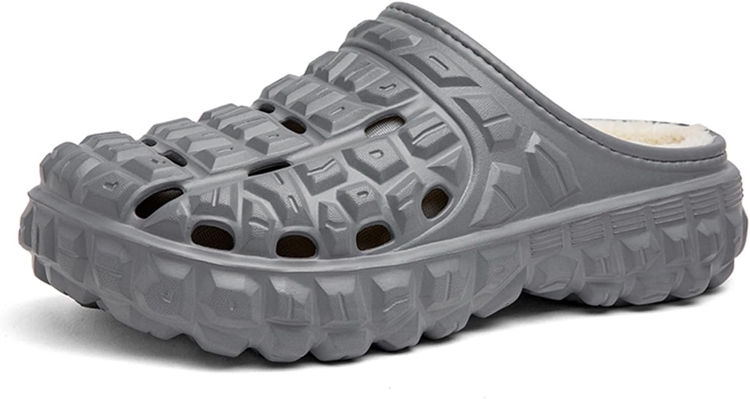 

Мужские и женские утепленные сабо CERYTHRINA с дышащей сетчатой подкладкой для дома и улицы, для прогулок и работы в саду, зимние тапочки, серый