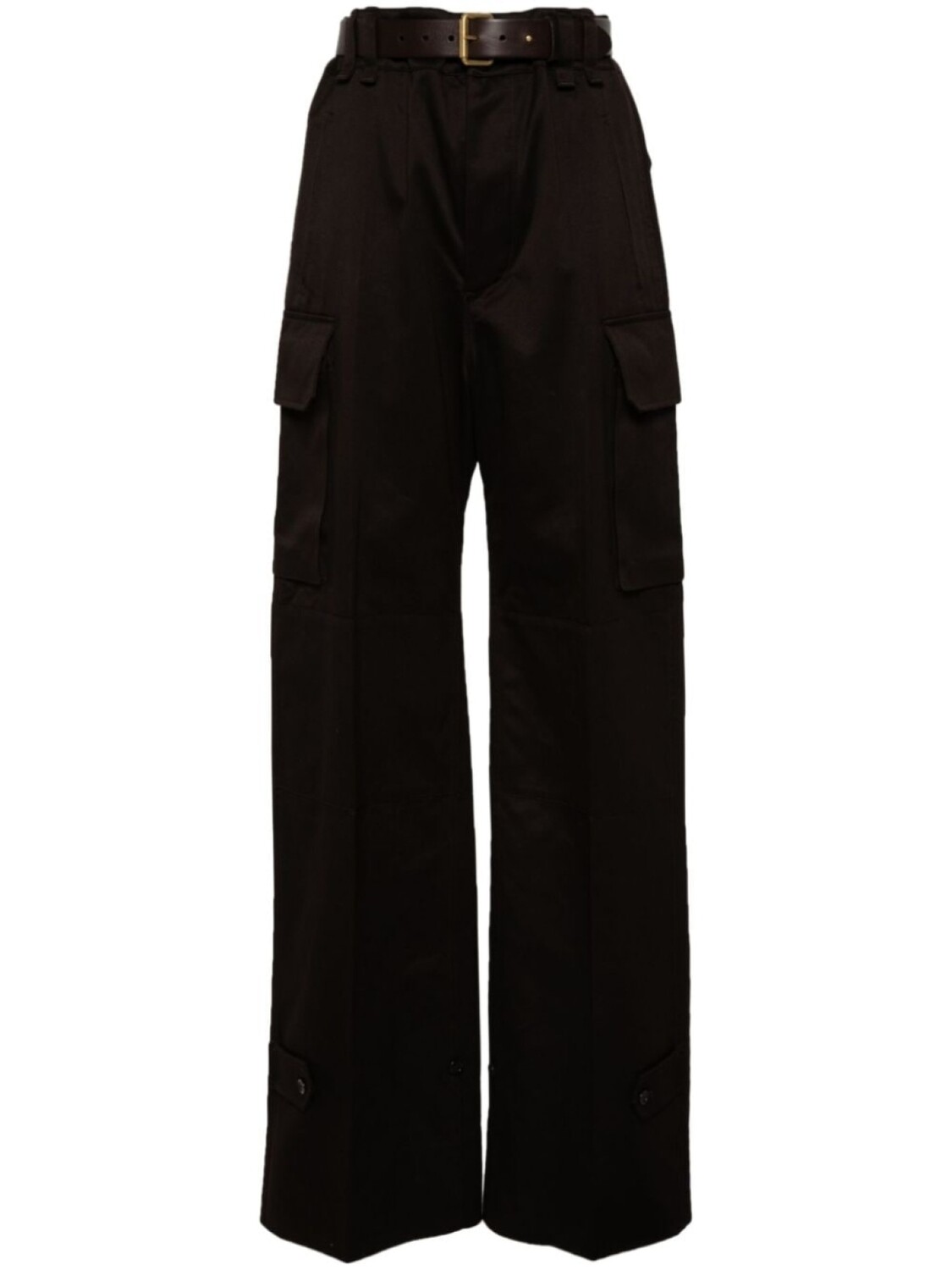 

Saint Laurent брюки с вышитым логотипом, коричневый