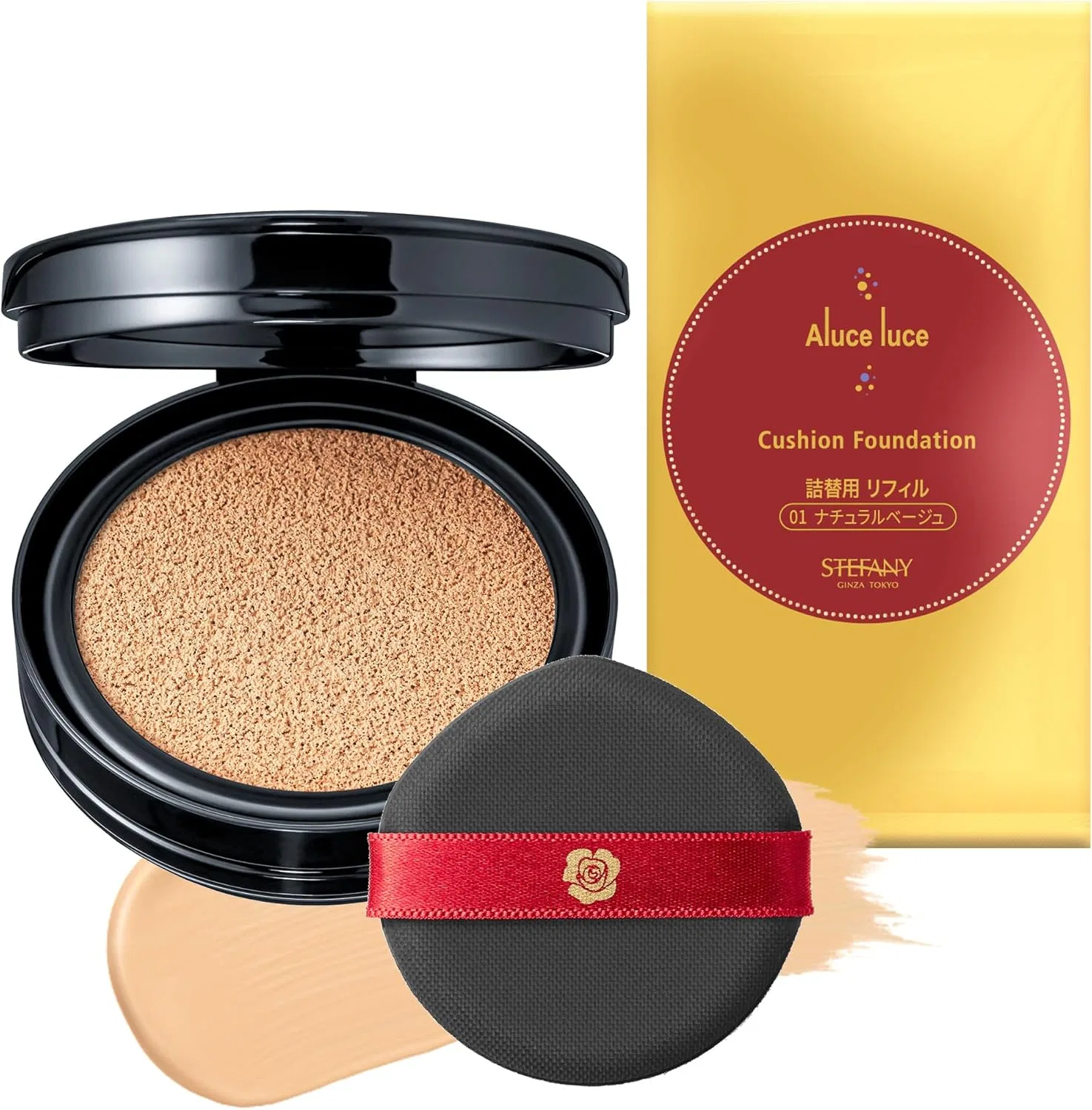 Тональная основа Aluce luce Plus Cushion Foundation, Ginza Stephanie Cosmetics, Refill, Natural Beige, SPF50