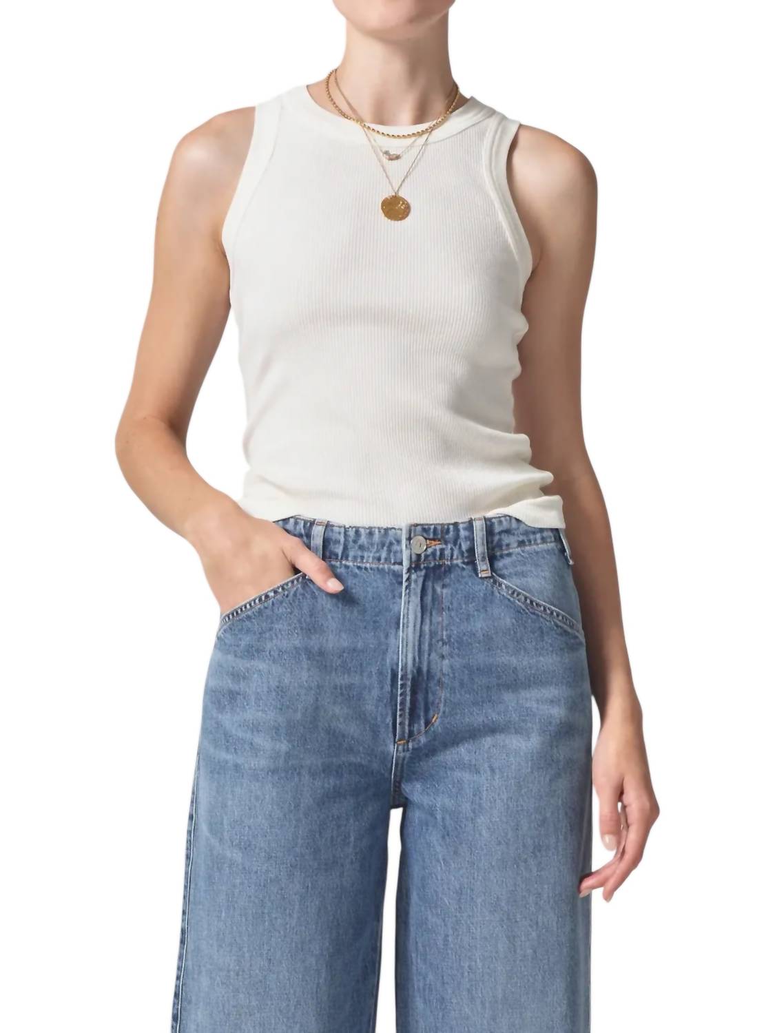 

Топ Isabel Rib Tank Top из пашмины Citizens of Humanity, цвет pashmina