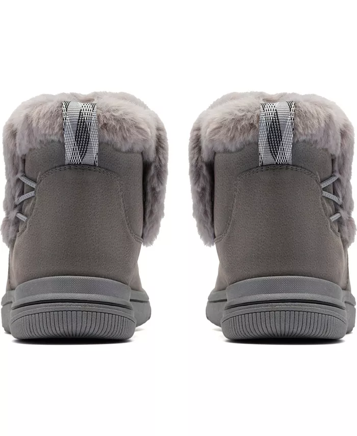 Женские ботильоны Breeze из искусственного меха Clarks, серый — фото 3