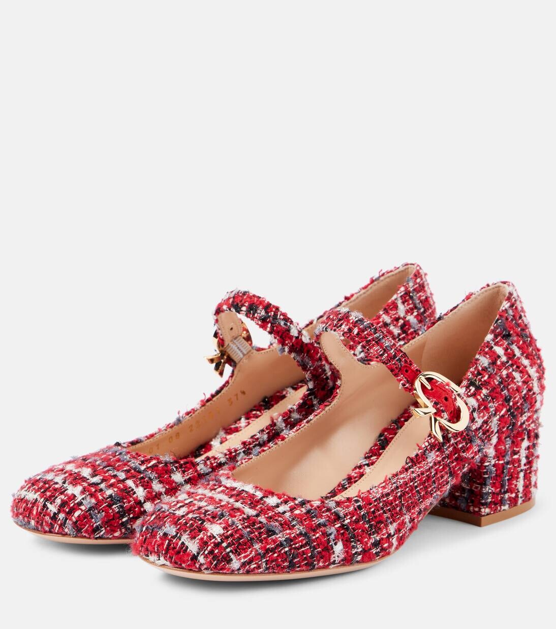 Туфли Mary Jane букле Mary Ribbon Gianvito Rossi, цвет tabasco red — фото 4