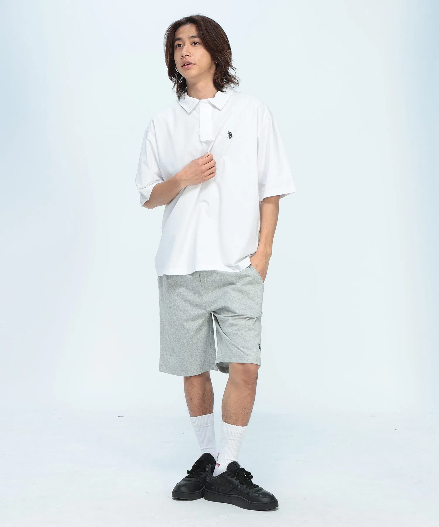 Унисекс шорты U.S. POLO ASSN. с логотипом, хлопок, тёмно-синие — фото 3