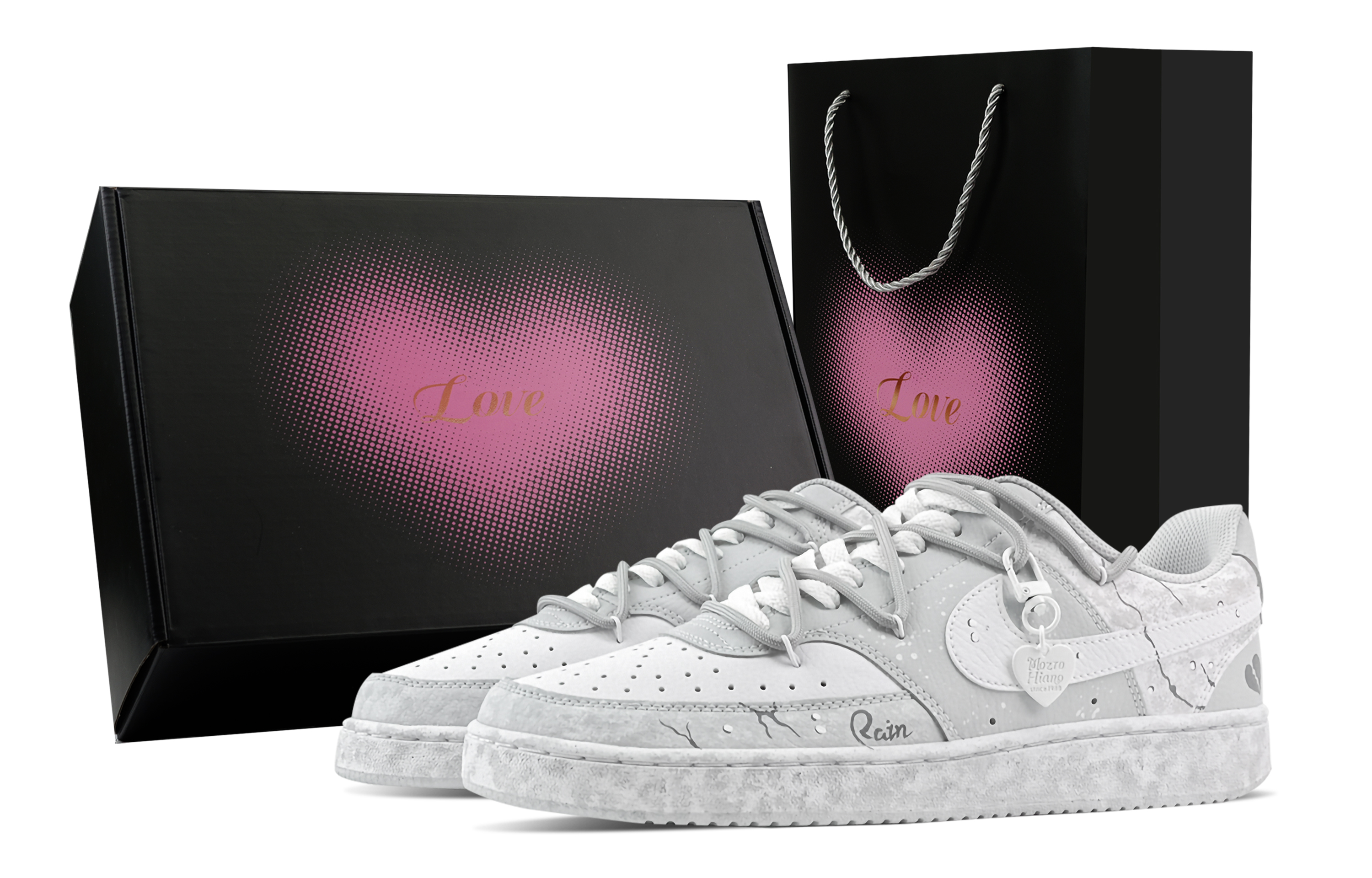 

Кроссовки Court Vision Drizzle Heart, Heart Box, износостойкие, низкие, для скейтбординга, мужские, светло-серые Nike, Light Gray