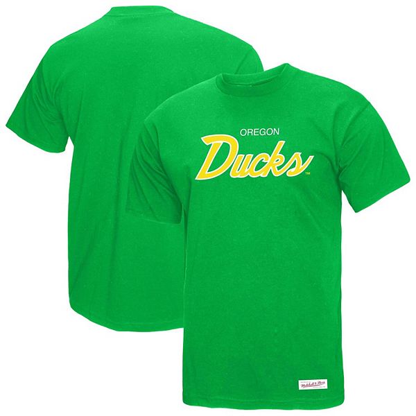 

Мужская зеленая футболка Oregon Ducks Elite Script Mitchell & Ness