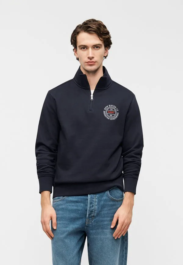 

Толстовка с графическим принтом и застежкой-молнией до середины груди Gant, Evening Blue, Синий, Толстовка с графическим принтом и застежкой-молнией до середины груди Gant, Evening Blue