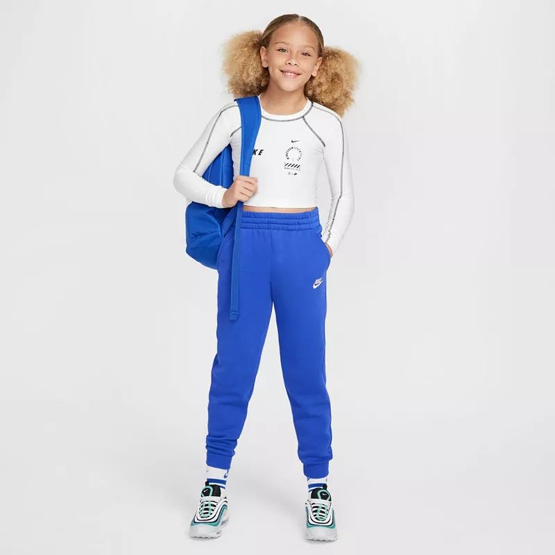 Флисовые джоггеры Nike All Kids Fit Sportswear Club, цвет Game Royal/White — фото 2