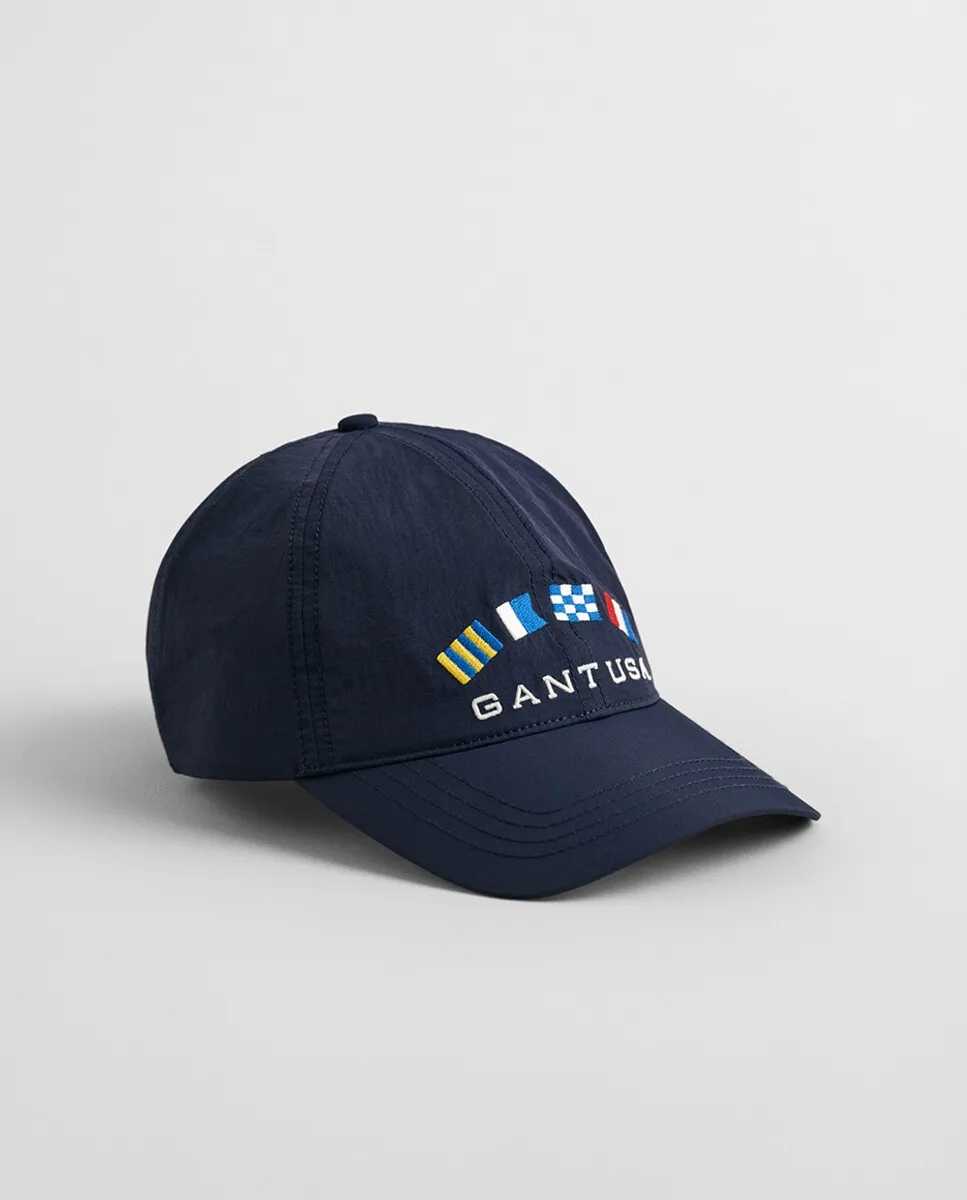 

Мужская кепка с большой панелью и принтом спереди Gant, индиго