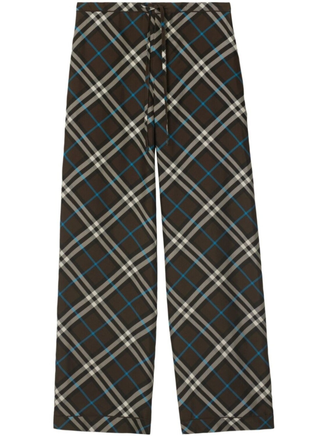 

Шелковые брюки Burberry в клетку, коричневый