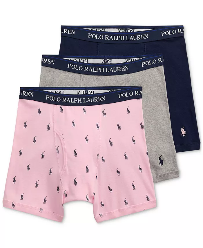 

Мужские классические боксеры из хлопка, 3 шт Polo Ralph Lauren, мультиколор