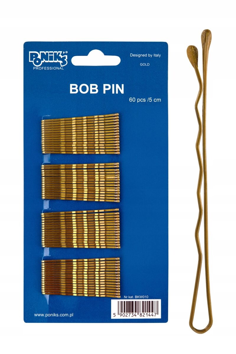 

Заколки для волос Ponik'S Парикмахерские Золотые 60 шт, 5 см Poniks