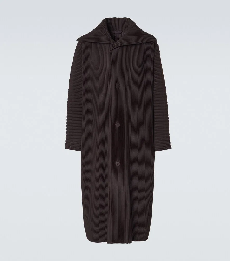 Пальто в складку Monthly Colors Homme Plissé Issey Miyake, коричневый