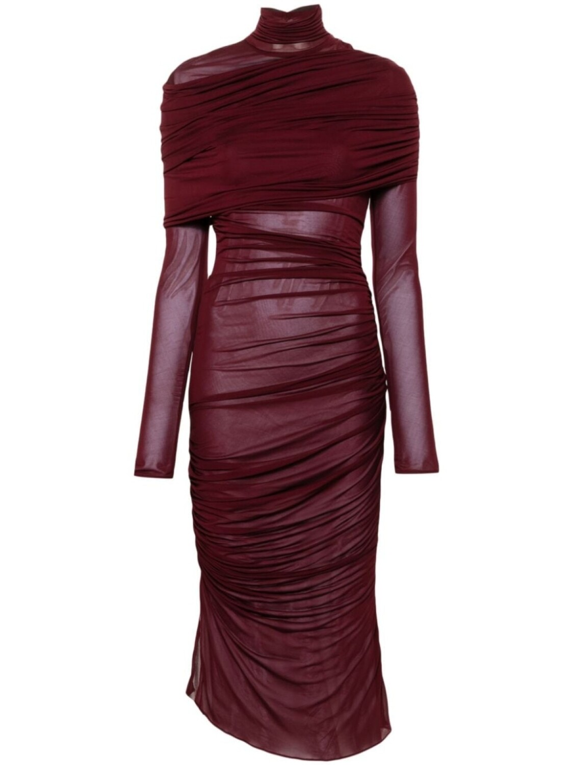 

Mugler платье миди со сборками, красный