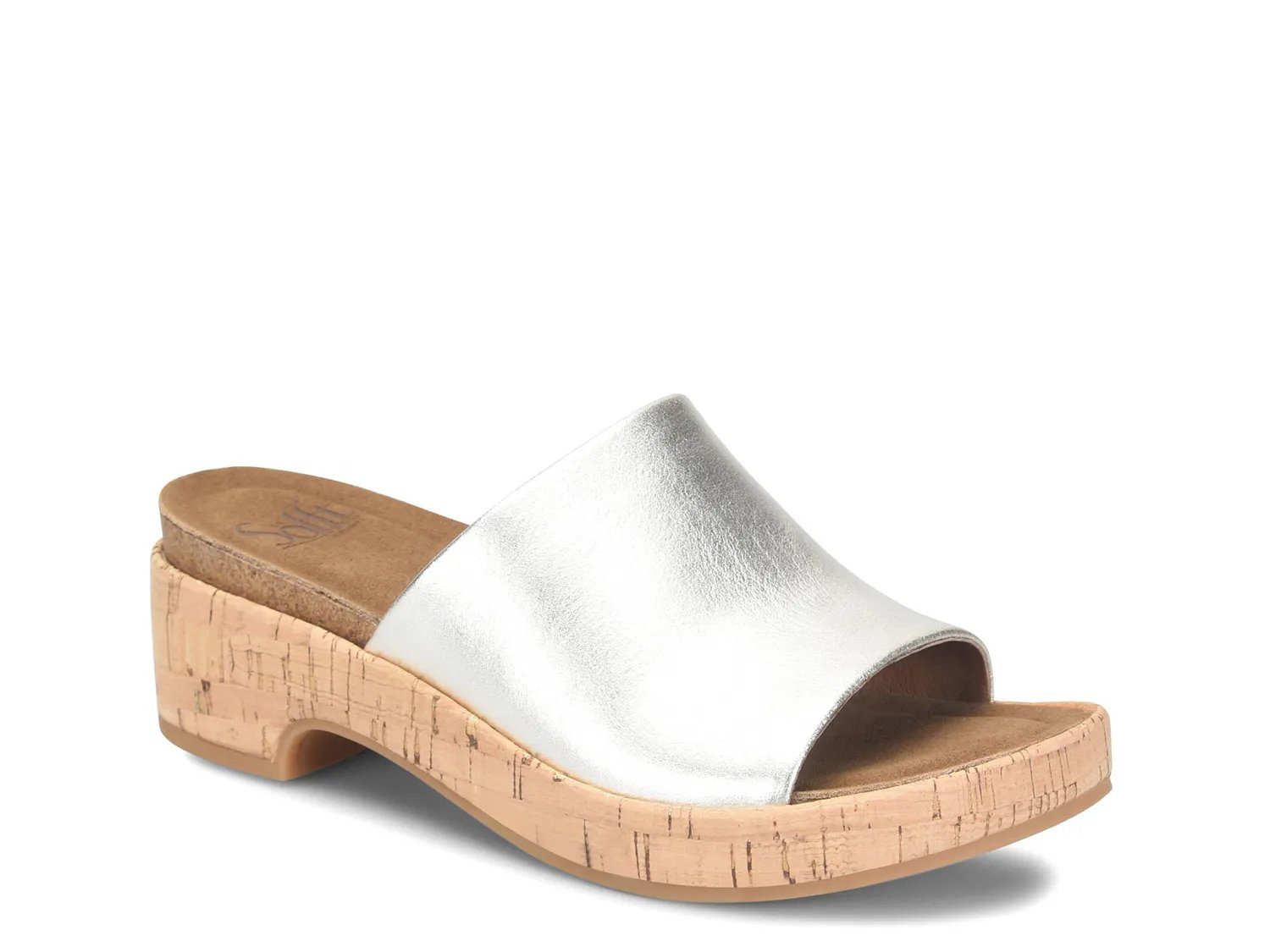 Сандалии Sofft Cass Platform Sandal, Silver Metallic Leather
