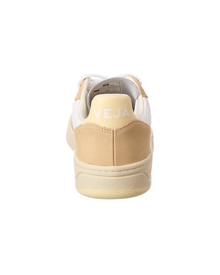 Кроссовки VEJA V-10 из кожи и сетки, белый — фото 3