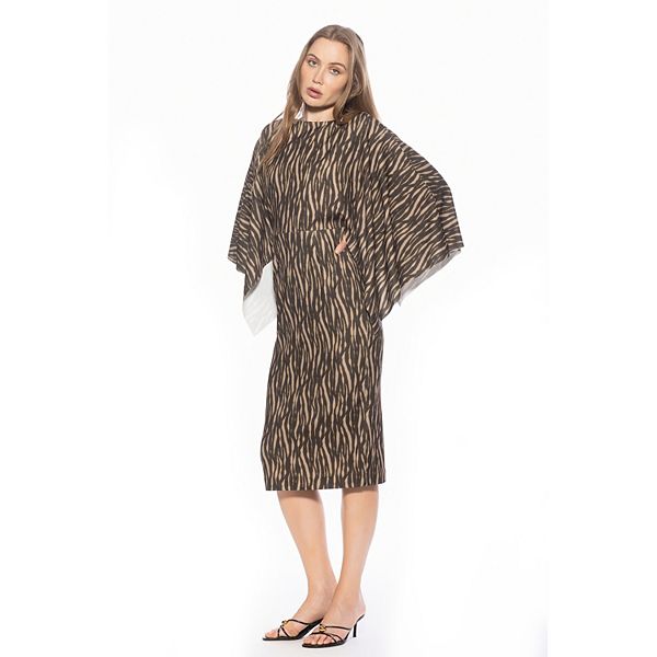 

Женское платье миди Billie с длинными рукавами и лодочкой Alexia Admor, Brown Zebra
