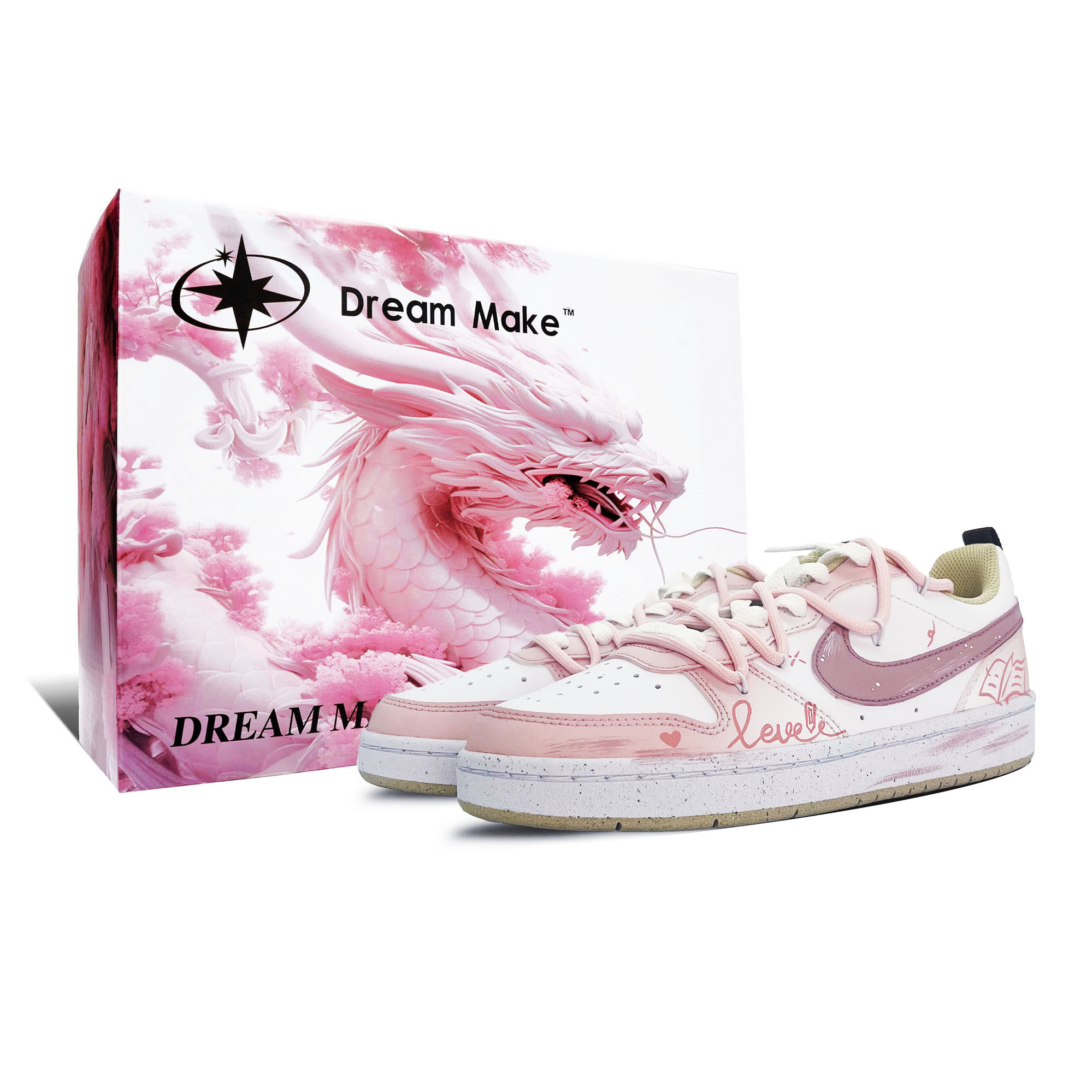 

Nike Детские кроссовки для скейтбординга Court Borough Heartbeat Echo с низким верхом, устойчивые к истиранию и скольжению, розовые, для подростков