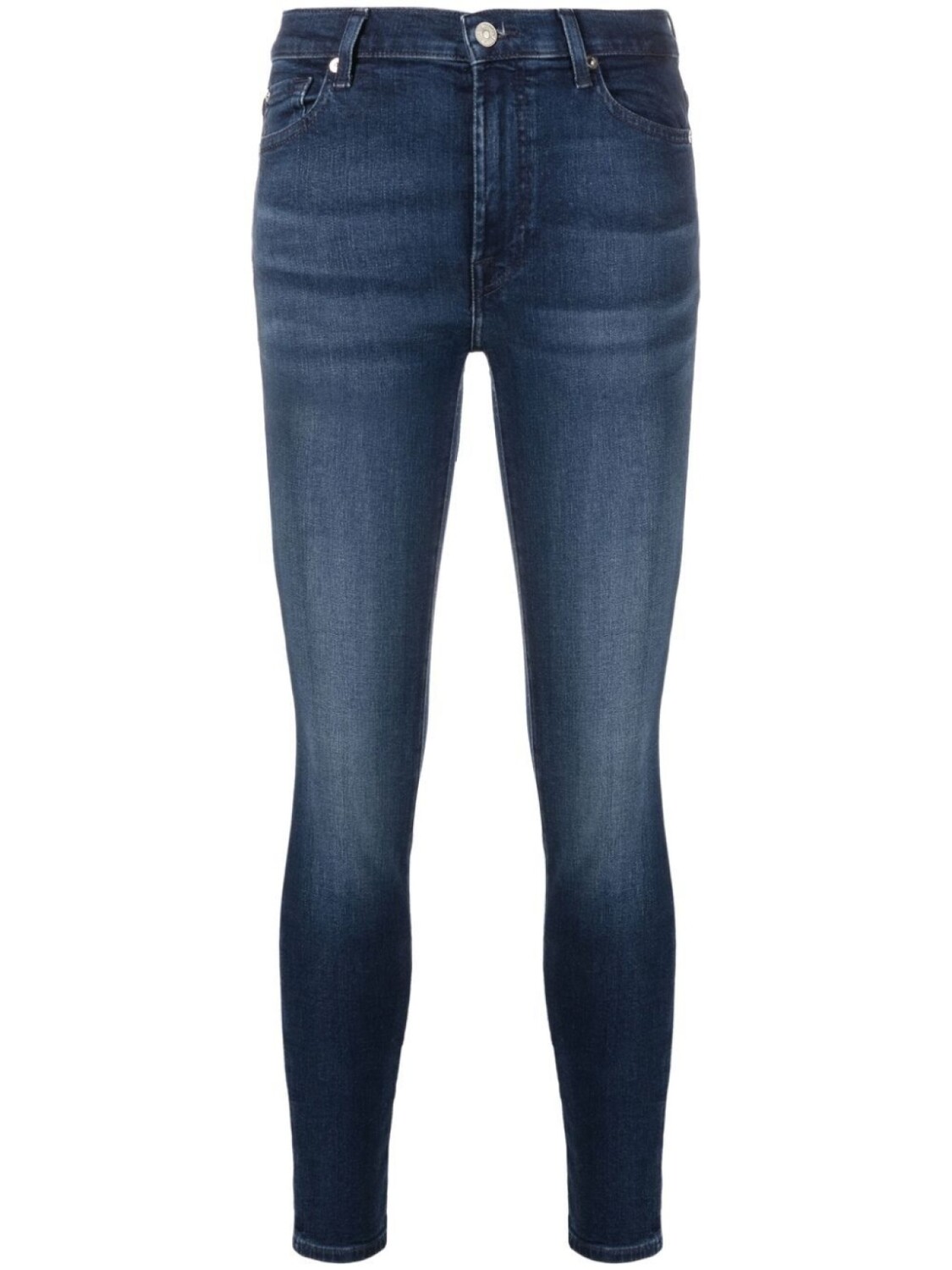

7 For All Mankind джинсы скинни с эффектом потертости, синий