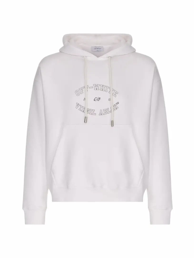 

Хлопковое худи с логотипом Off-White, белый