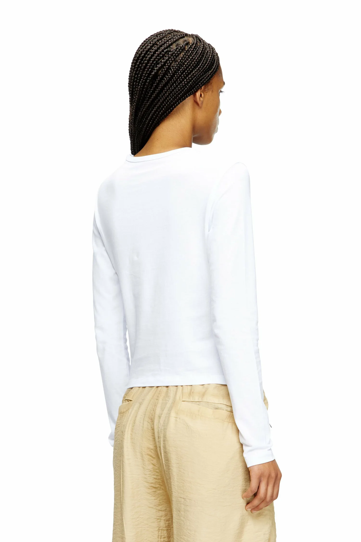 Женская футболка с длинным рукавом T-UNCUTIE-LONG-LS-OD Diesel, white — фото 3
