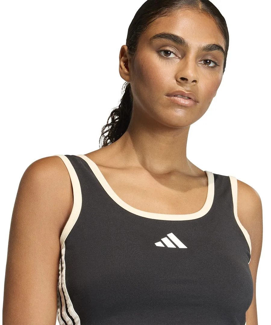 Женская спортивная майка Stadium Sportswear Adidas, черный/crystal linen/off белый — фото 3