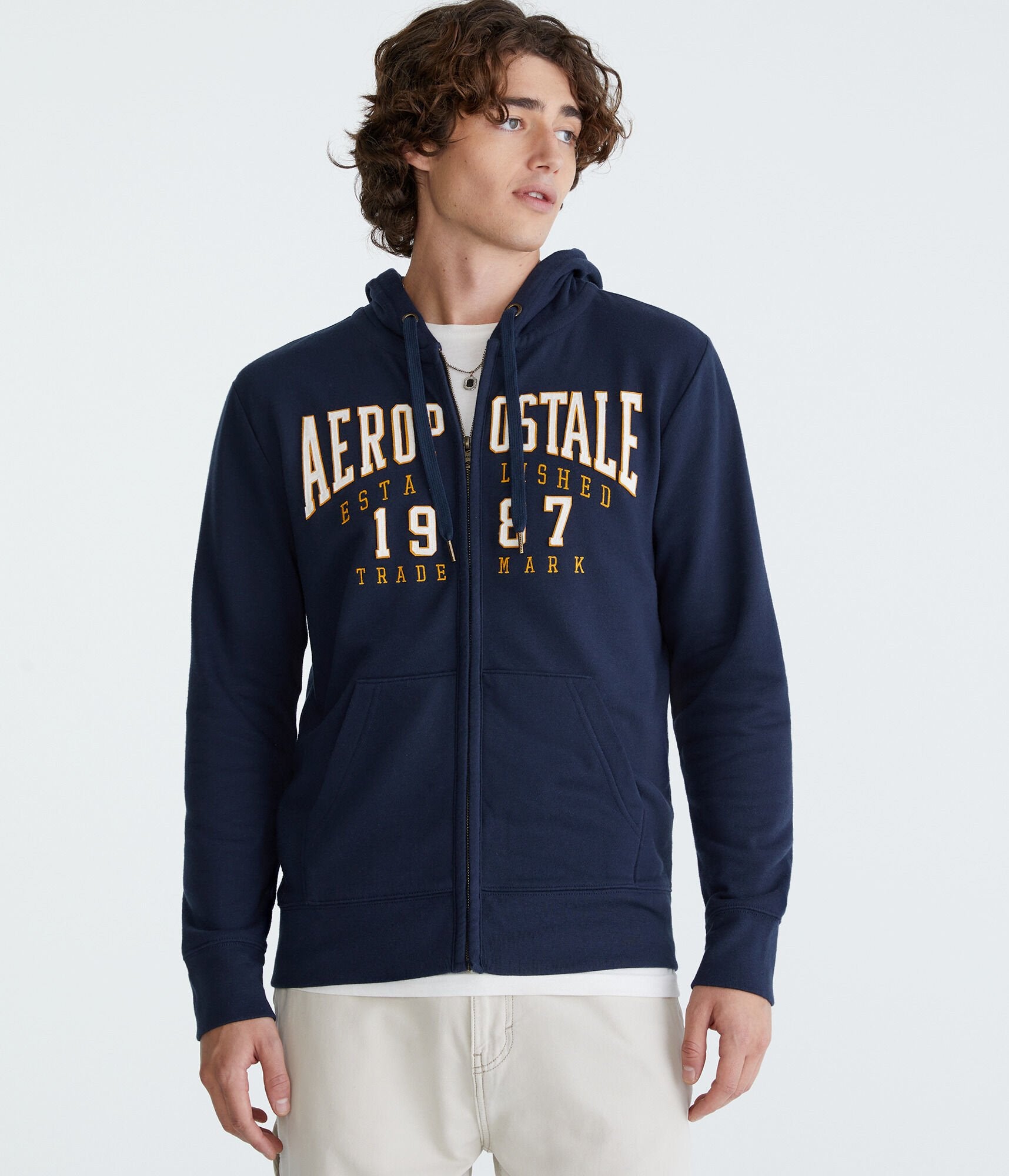 

Толстовка Aeropostale 1987 Heritage с застежкой-молнией на всю длину, цвет navy 402