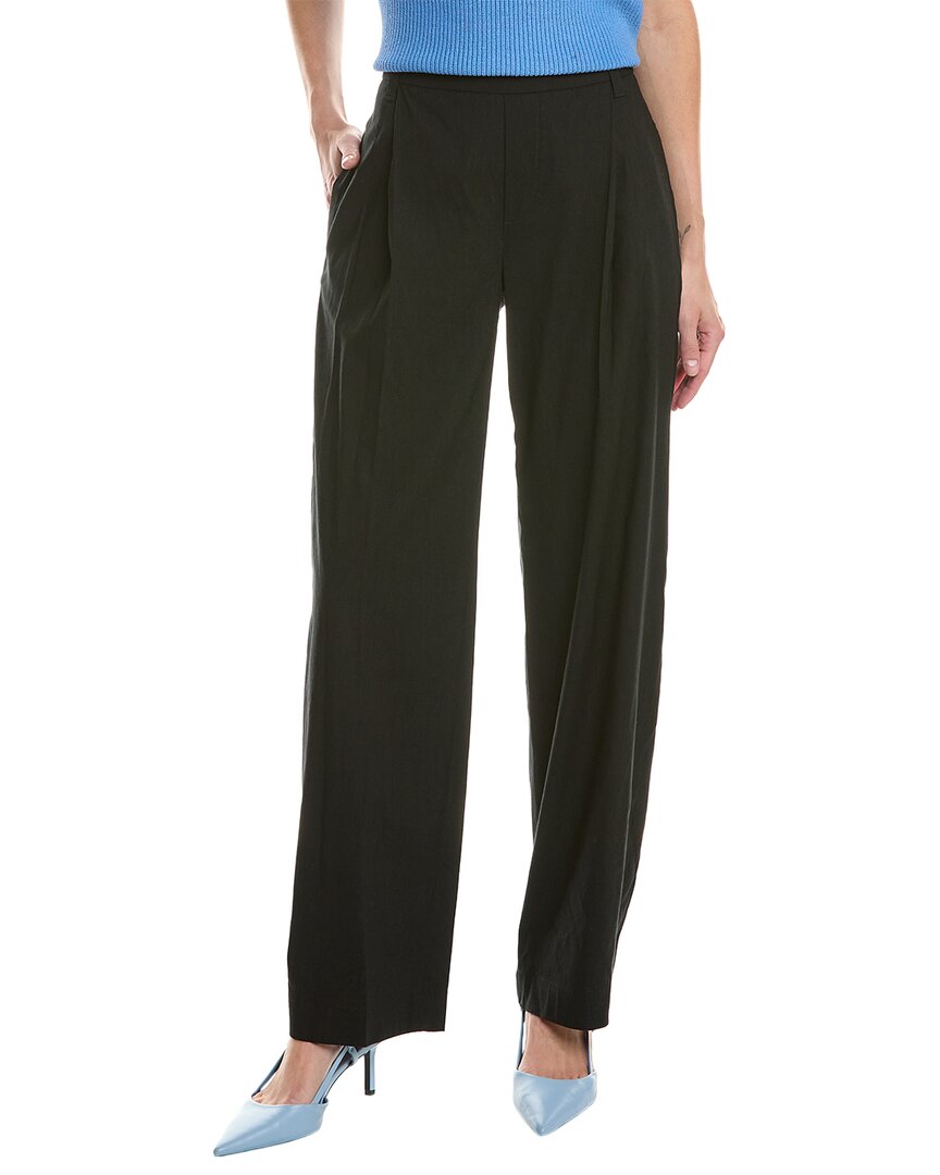 

Брюки Vince Pleat Front из льняной смеси, черный