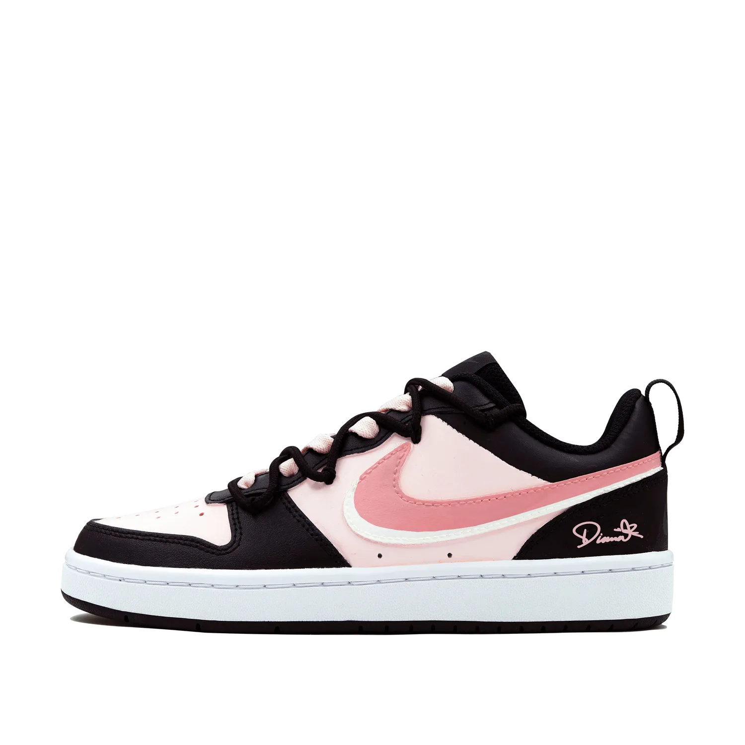 Nike Кроссовки для скейтбординга Court Borough Pink Ink Nebula low top для детей черно-розовые