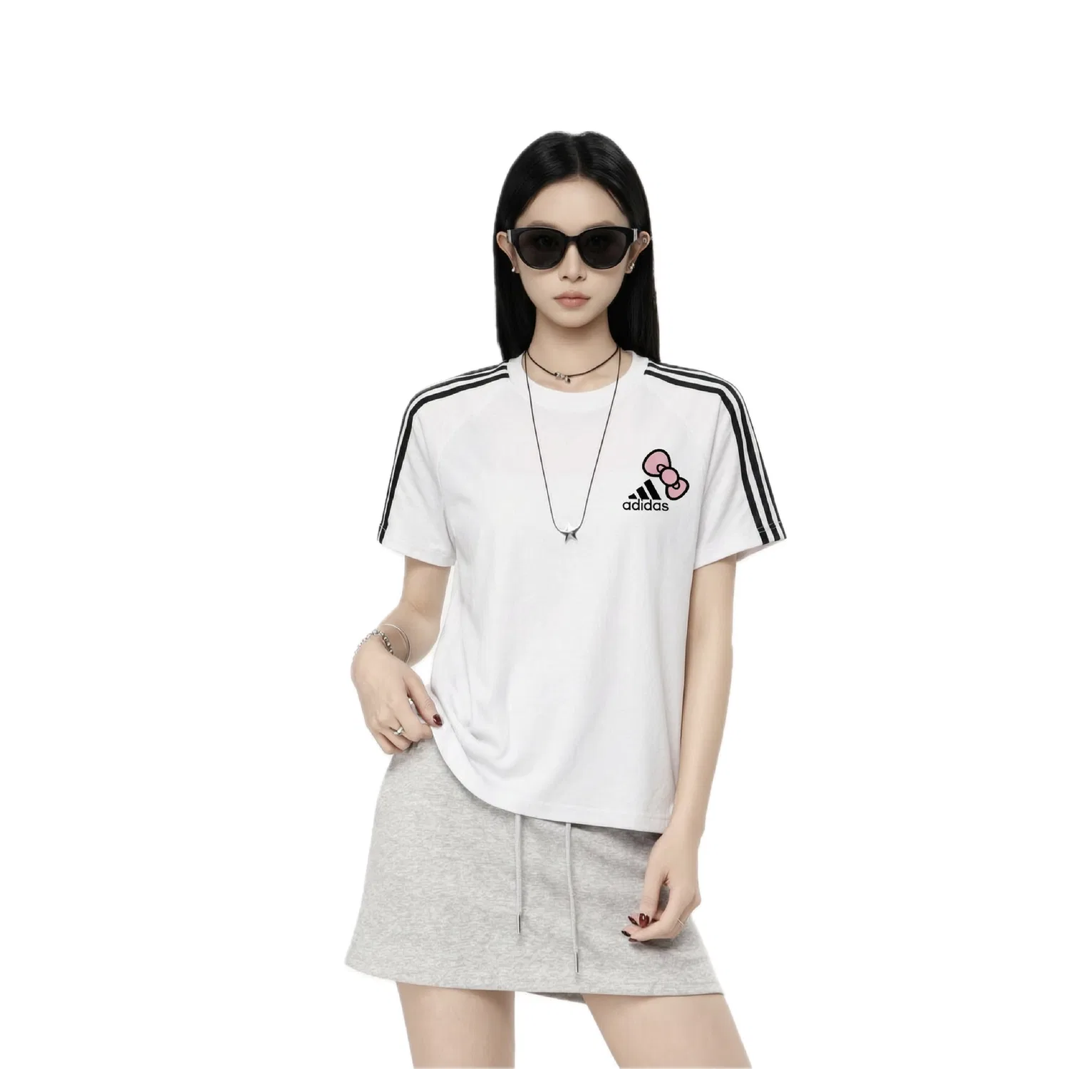Футболка Adidas Meowth Crew Neck белая — фото 3