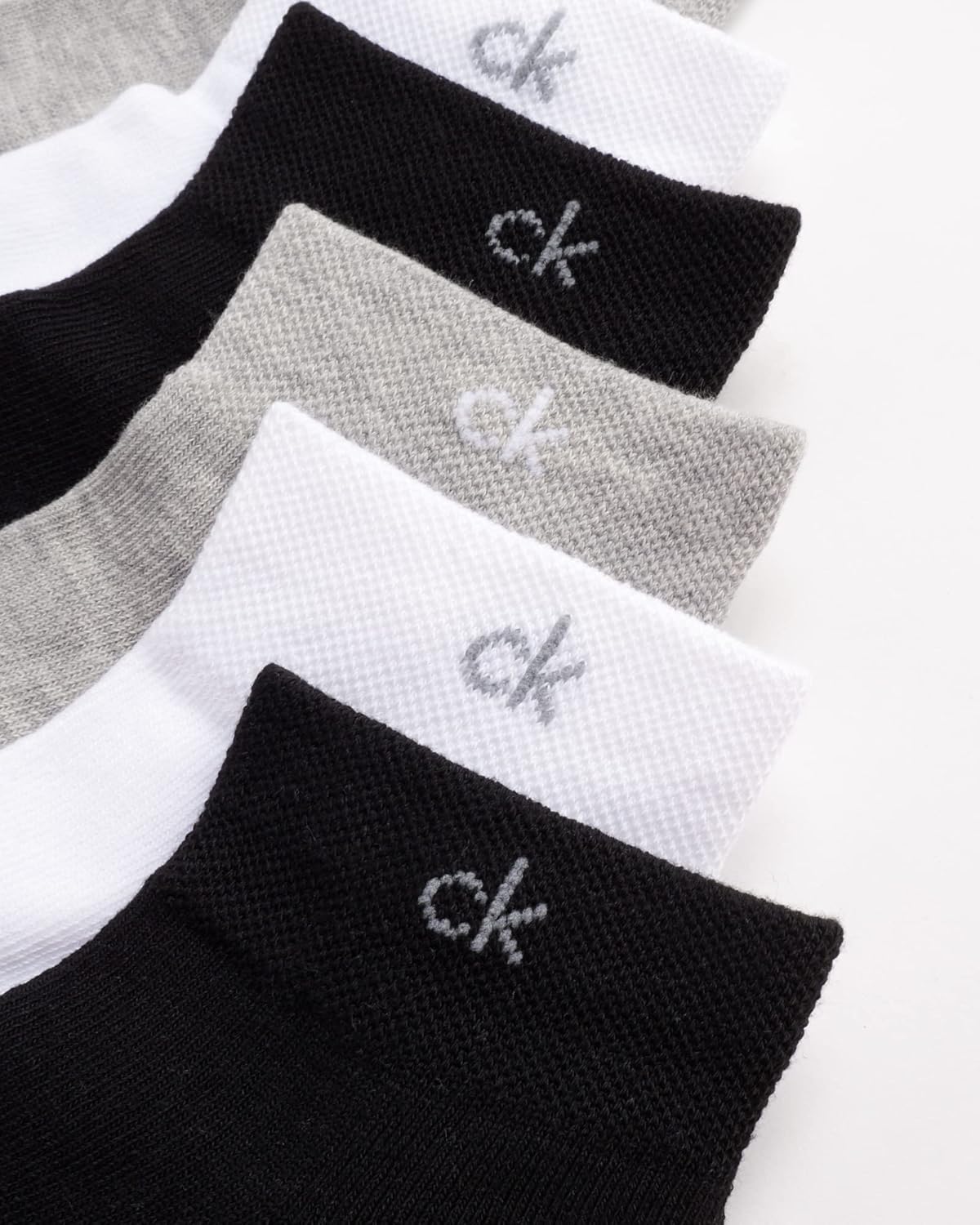 Женские носки Calvin Klein Quarter Socks, 12 пар, с амортизацией, для спорта, бега, спортзала, носки Quarter Sock, Black/White/Grey — фото 3
