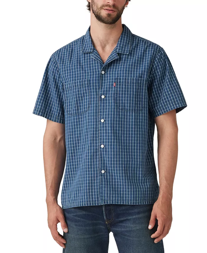 

Мужская рубашка свободного кроя с отложным воротником Camp Collar Levi's, синий