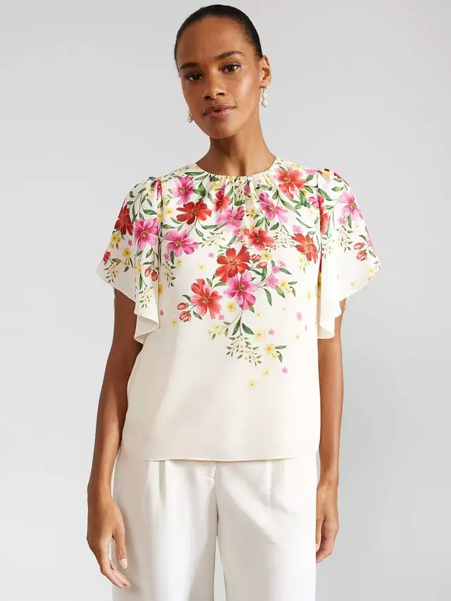 

Топ Hobbs Verena Cascading Floral Print, цвет cream/multi