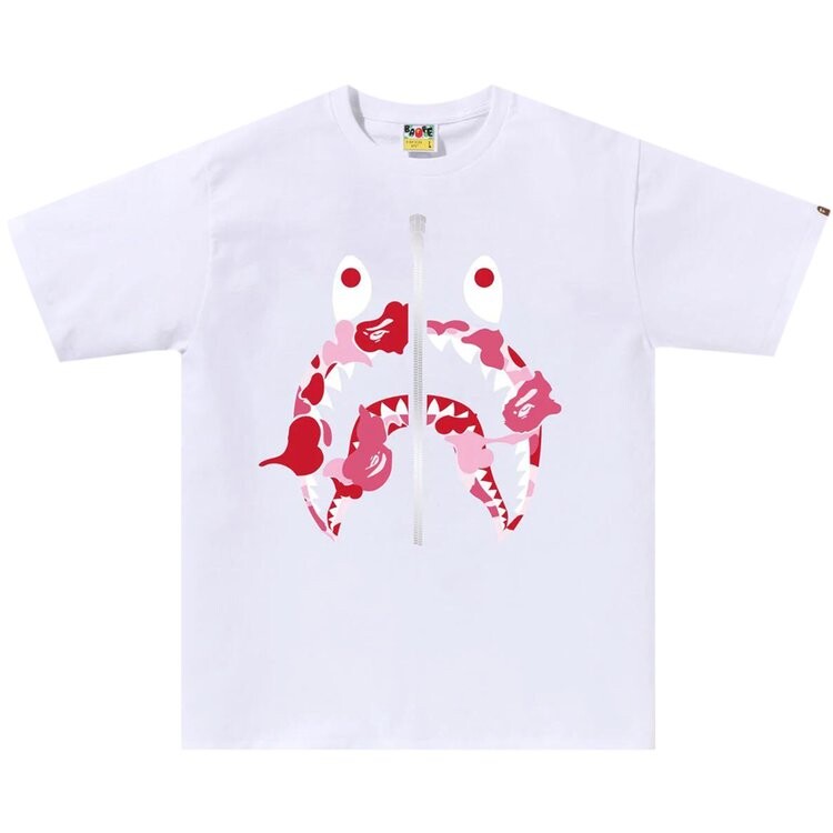

Футболка BAPE ABC Camo Rebuild Shark 'White/Pink', белый