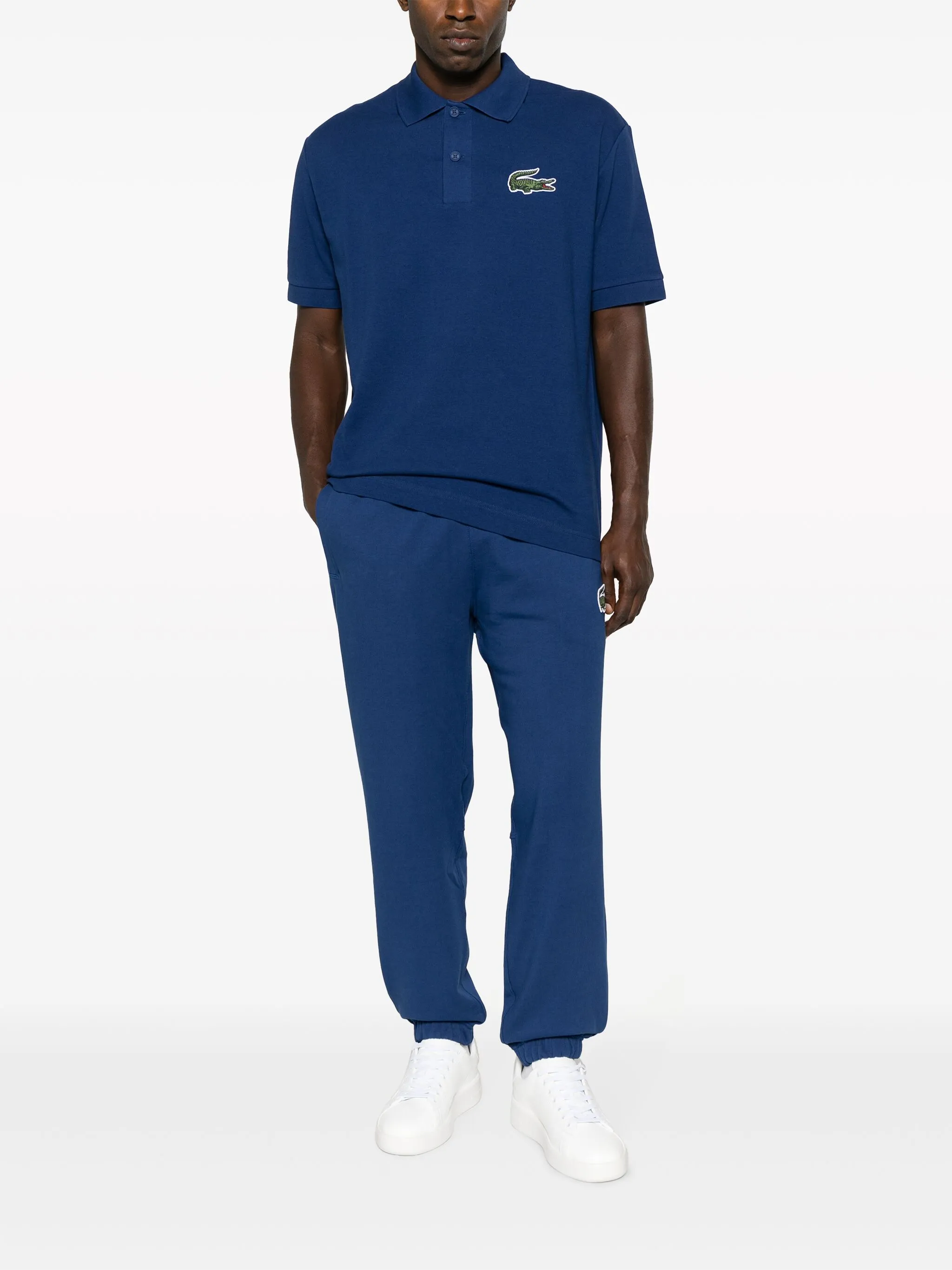Спортивные брюки из органического хлопка с логотипом Lacoste, синий — фото 2