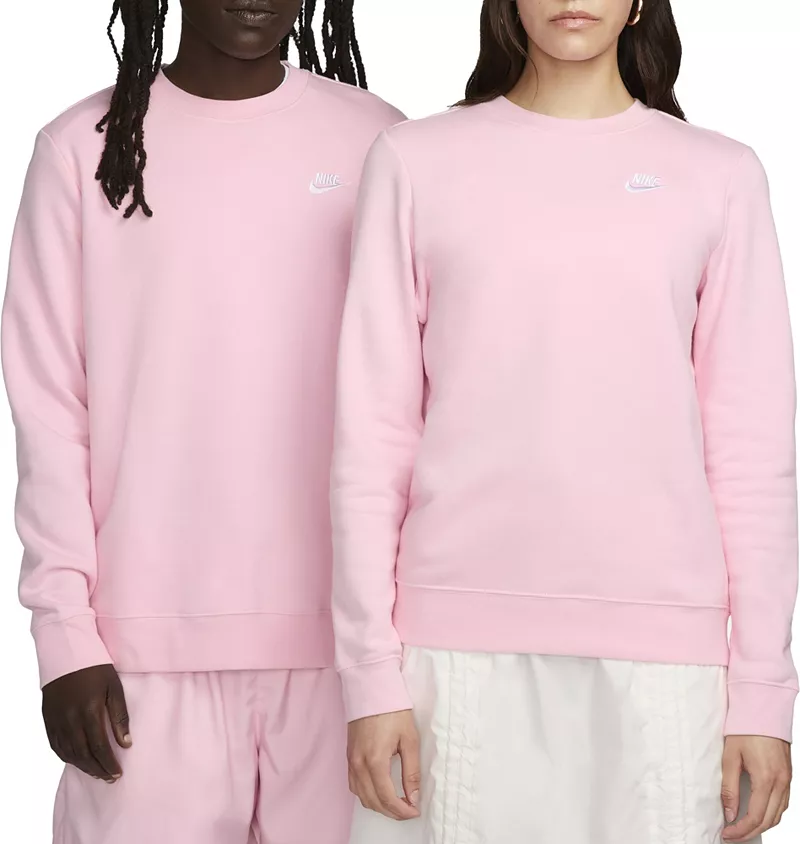 

Женская флисовая толстовка с круглым вырезом Nike Sportswear Club, цвет Med Soft Pink