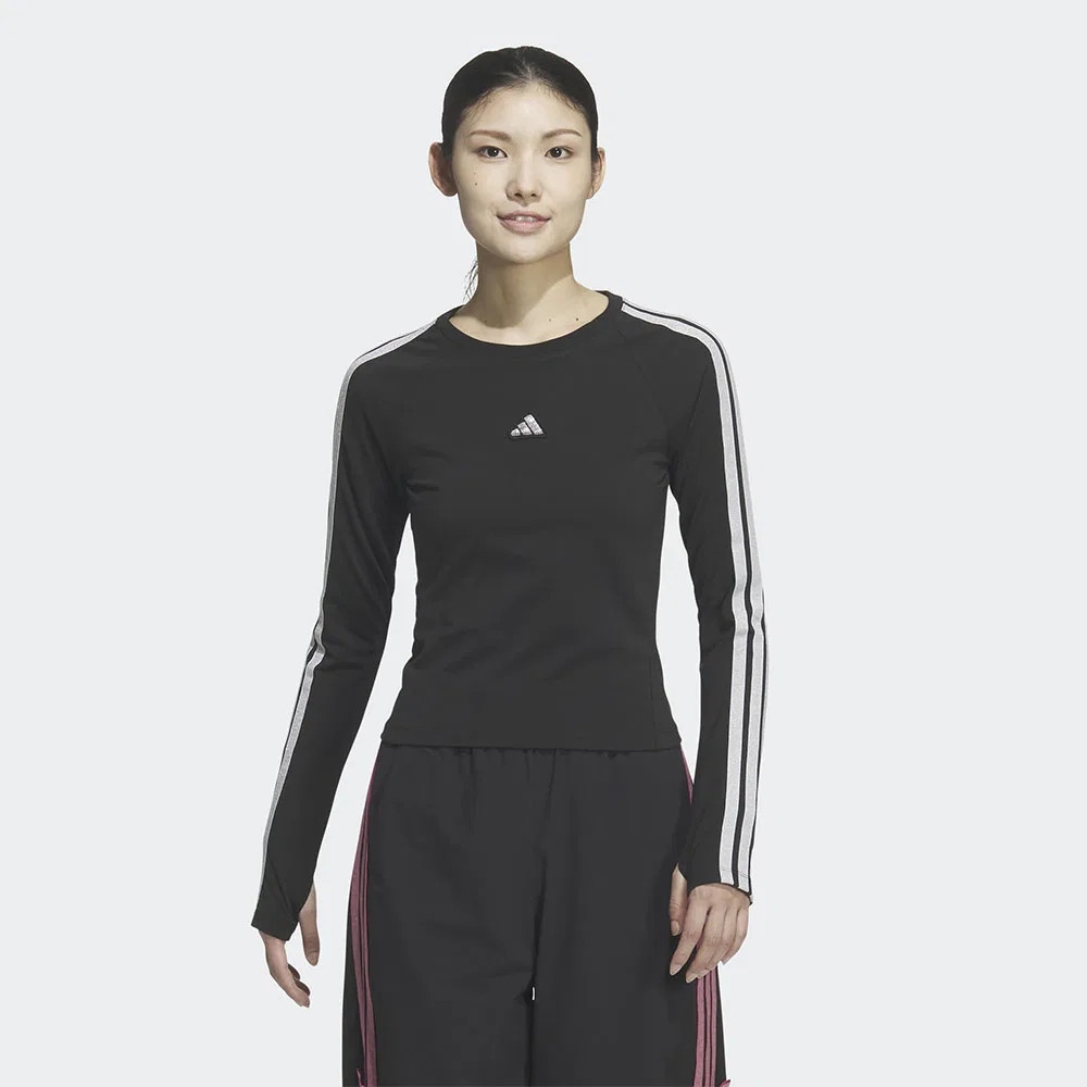 Женская футболка с длинным рукавом Dance 3-Stripes чёрного цвета от Adidas
