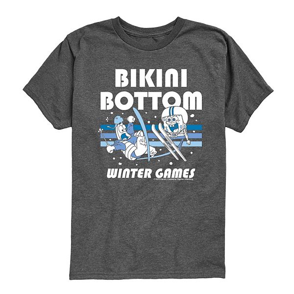 

Футболка с принтом Boys 8-20 Spongebob Squarepants Bikini Bottom Winter Games Licensed Character, Heather Charcoal