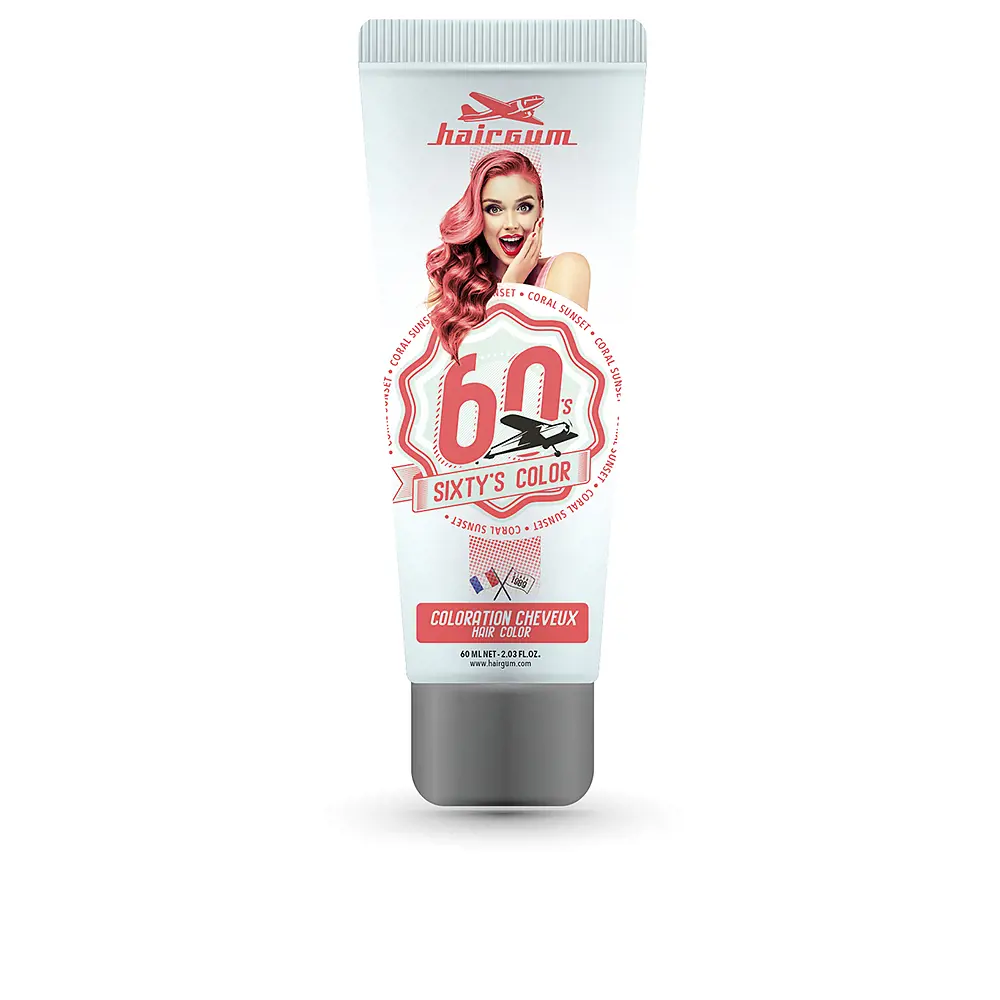 

Краска для волос sixty’s color hair color Hairgum, цвет coroal sunset, 60 мл.