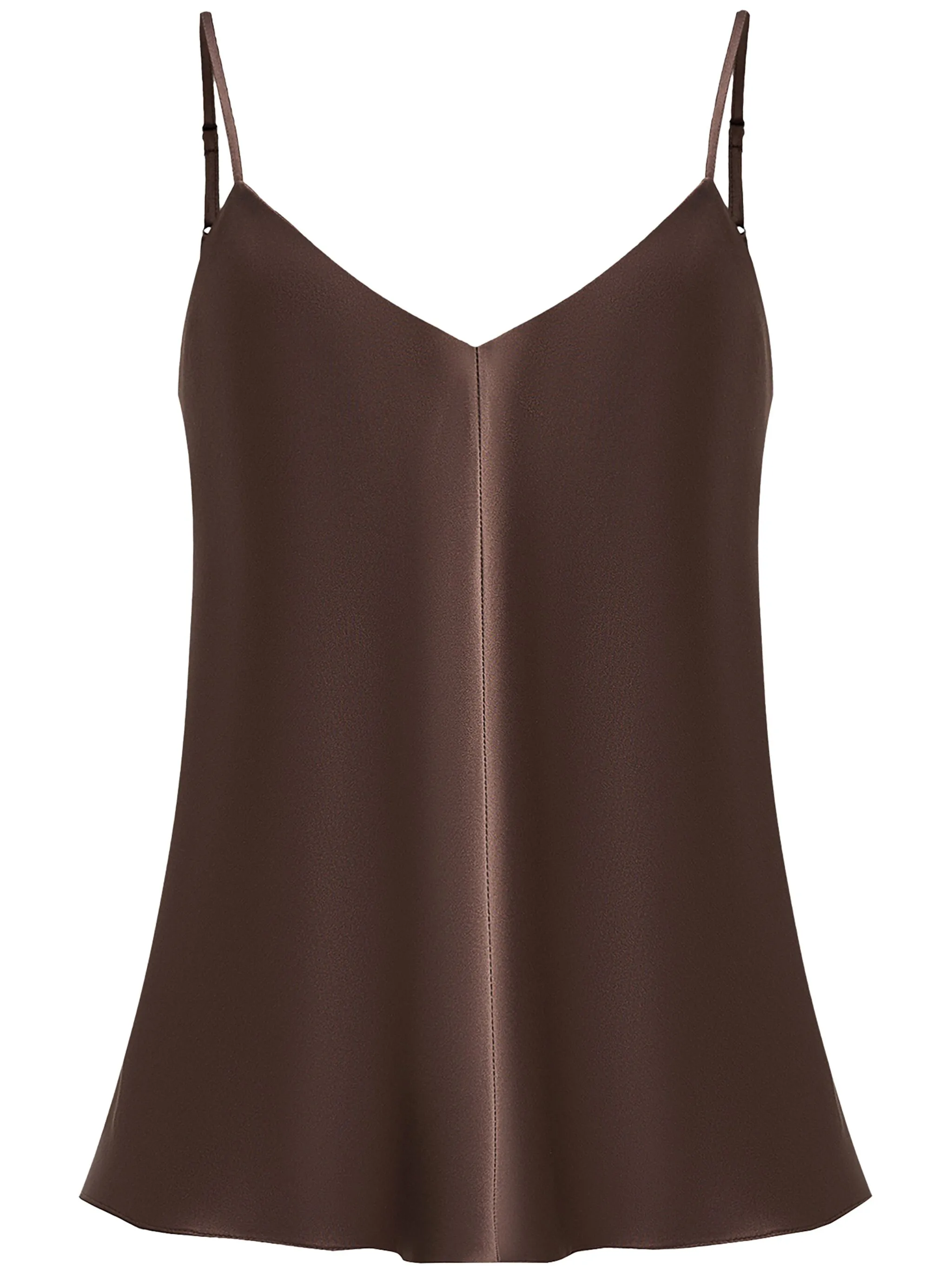 

Шелковый топ с V-образным вырезом 12 Storeez, коричневый