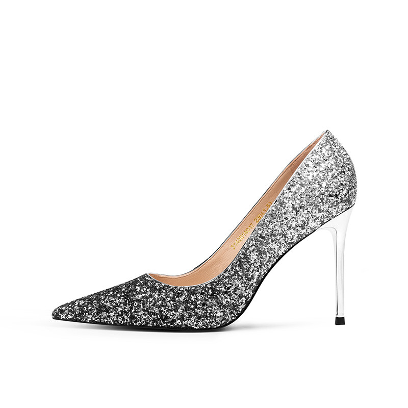Туфли женские на высоком каблуке Jooc, цвет GRADIENT SILVER【9.5CM】 — фото 2
