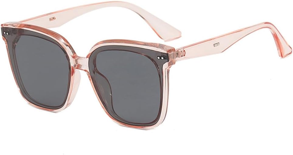 

Модные винтажные солнцезащитные очки с заклепками, большие, женские, для мужчин и мужчин, для вождения и путешествий, женские солнцезащитные очки UV400, розово-серые, один размер TKKTLLT, Pink Gray